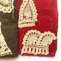 Antique Schoolgirl Crocheted Lace on Colorful Cloth Sampler Book