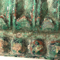 Gorgeous Antique Green Painted Carved Architectural Molding - 41 Inches