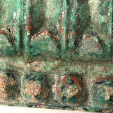 Gorgeous Antique Green Painted Carved Architectural Molding - 41 Inches