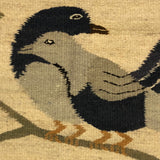 South American Woven Wool Kilim Rug with Two Birds on Branch