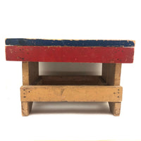 Super, Much Loved Red, Yellow and Blue Slatted Stool