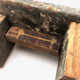 Primitive Old Wooden Stool with Iron Handle