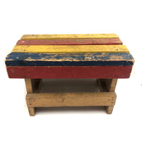 Super, Much Loved Red, Yellow and Blue Slatted Stool