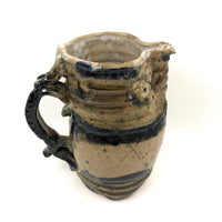 Crusty, Drippy "Ugly"  Signed Stoneware Pitcher