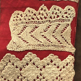 Antique Schoolgirl Crocheted Lace on Colorful Cloth Sampler Book