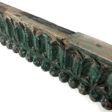 Gorgeous Antique Green Painted Carved Architectural Molding - 41 Inches