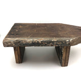 Primitive Old Wooden Stool with Iron Handle