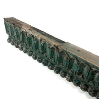 Gorgeous Antique Green Painted Carved Architectural Molding - 41 Inches