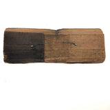 Wonderful Antique Painted Wood Fragment with Birds in a Row