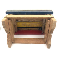 Super, Much Loved Red, Yellow and Blue Slatted Stool