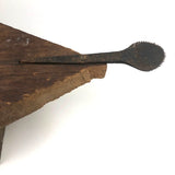 Primitive Old Wooden Stool with Iron Handle