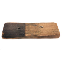 Wonderful Antique Painted Wood Fragment with Birds in a Row