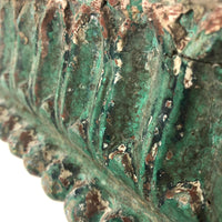 Gorgeous Antique Green Painted Carved Architectural Molding - 41 Inches