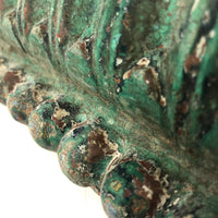Gorgeous Antique Green Painted Carved Architectural Molding - 41 Inches