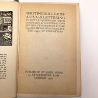 Artistic Crafts Series: Writing & Illuminating & Lettering, Edward Johnston, First Edition