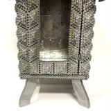 Amazing Old Silver Painted Chip Carved Tramp Art Shrine