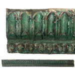 Gorgeous Antique Green Painted Carved Architectural Molding - 41 Inches