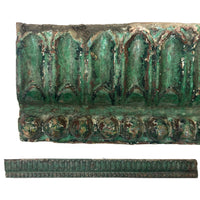 Gorgeous Antique Green Painted Carved Architectural Molding - 41 Inches