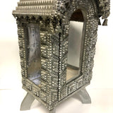 Amazing Old Silver Painted Chip Carved Tramp Art Shrine