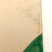 Austrian Hiker at Ursulaberg Stamp Collage and Watercolor Postcard