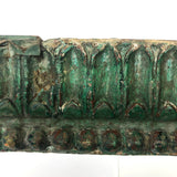 Gorgeous Antique Green Painted Carved Architectural Molding - 41 Inches