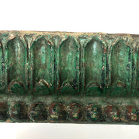 Gorgeous Antique Green Painted Carved Architectural Molding - 41 Inches