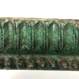 Gorgeous Antique Green Painted Carved Architectural Molding - 41 Inches