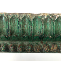 Gorgeous Antique Green Painted Carved Architectural Molding - 41 Inches