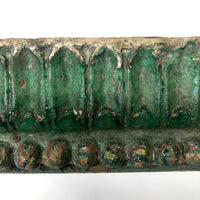 Gorgeous Antique Green Painted Carved Architectural Molding - 41 Inches