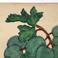 Hand-Painted Watercolor Postcard Of Grapes (or Olives?)