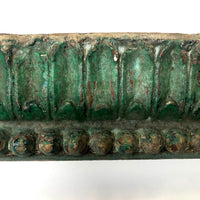 Gorgeous Antique Green Painted Carved Architectural Molding - 41 Inches