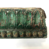 Gorgeous Antique Green Painted Carved Architectural Molding - 41 Inches