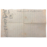 SOLD Willis Hutchinson 1883 Double-Sided  Drawing: Tiny Animals + Portrait of Home