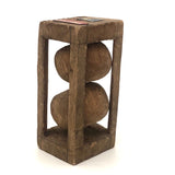 Chunky Antique Two Balls in Cage Folk Art Whimsy with Tobacco Tags