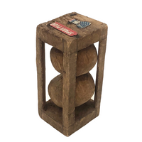 Chunky Antique Two Balls in Cage Folk Art Whimsy with Tobacco Tags