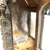 Amazing Old Silver Painted Chip Carved Tramp Art Shrine