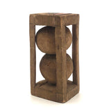 Chunky Antique Two Balls in Cage Folk Art Whimsy with Tobacco Tags