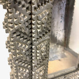 Amazing Old Silver Painted Chip Carved Tramp Art Shrine