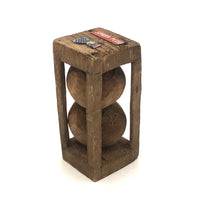 Chunky Antique Two Balls in Cage Folk Art Whimsy with Tobacco Tags