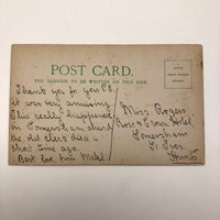 Hand-drawn Pen and Ink Sleeping Clerk Antique British Postcard