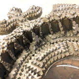 Amazing Old Silver Painted Chip Carved Tramp Art Shrine