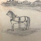 Willis Hutchinson 1883 Double-Sided Sketchbook Drawing: Multiplication, Horse, Boats and Ships