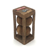Chunky Antique Two Balls in Cage Folk Art Whimsy with Tobacco Tags
