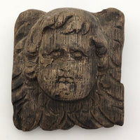 Antique Carved Wooden Cherub Presumed 18th Century French