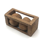 Chunky Antique Two Balls in Cage Folk Art Whimsy with Tobacco Tags