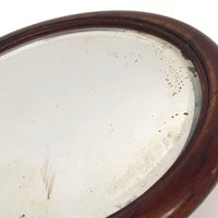 Shaker Style Antique Beveled Glass Mirror with Pointed Loop Handle