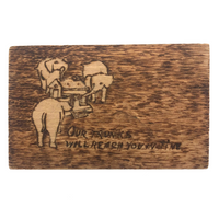Our Trunks Will Reach You In Time, 1908 Pyrographed Wooden Postcard