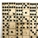 Nice Old Bone and Ebony Complete Double Six Dominoes in Original Slide Top Box