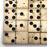 Nice Old Bone and Ebony Complete Double Six Dominoes in Original Slide Top Box
