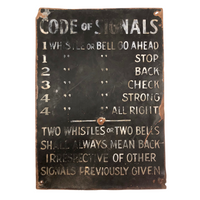 Railroad Code of Whistle Signals Antique Original Sign